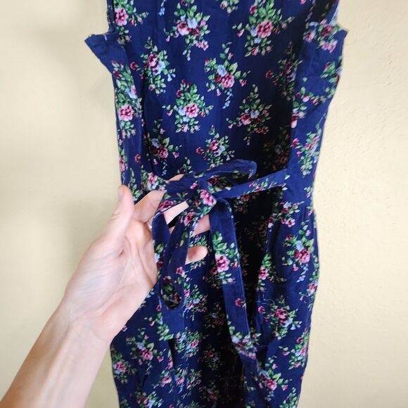 Vermont Country Store button up corduroy tank floral dress Prarie maxi MEDIUM - Picture 7 of 10